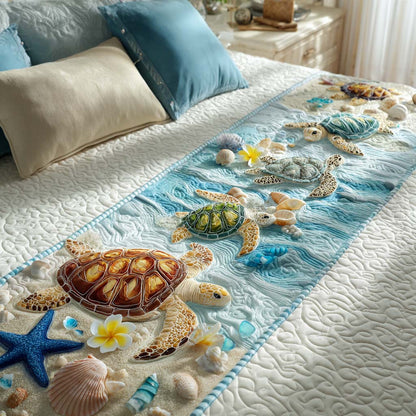 Tropical Turtle Fun Quilted Bed Runner NCU0NT8516