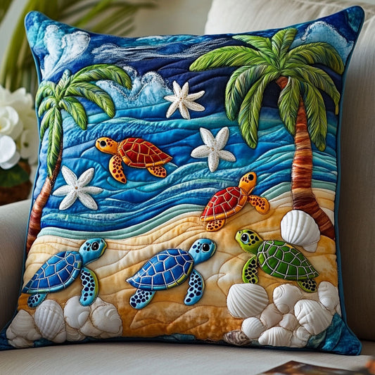 Tropical Turtle Trail Quilted Pillow Case NCU0NT7060