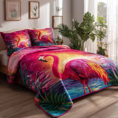 Tropical Twilight 3-Piece Quilted Bedding Set NCU0VL3522