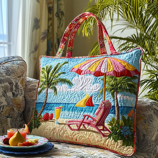 Tropical Umbrella Quilted Tote Bag NCU0VL2649