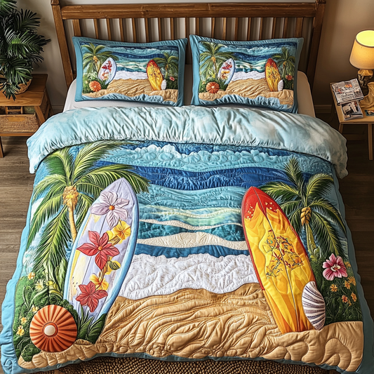 Tropical Vibes 3-Piece Quilted Bedding Set NCU0VL2055