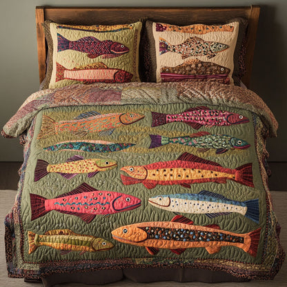 Trout Haven 3-Piece Quilted Bedding Set NCU0PT3266