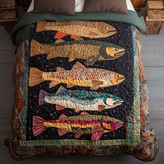 Trout Whisper 3-Piece Quilted Bedding Set NCU0PT3268