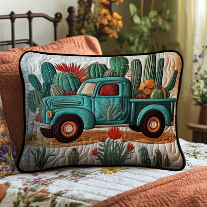 Truck with Cactus Quilted Bedding Pillow Case NCU0NT3169