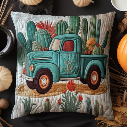 Truck with Cactus Quilted Pillow Case NCU0NT3170