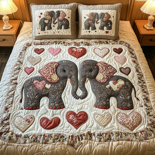 Trunk Hugs 3-Piece Quilted Bedding Set NCU0NT2622