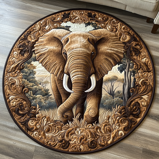 Trunk Treasures Quilted Round Mat NCU0DV3574