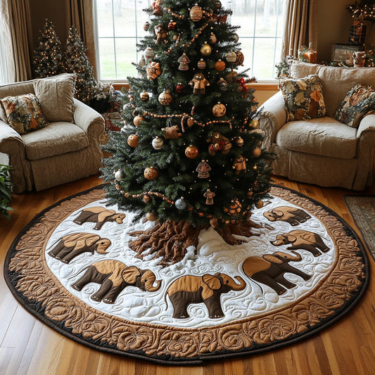 Trunk and Tinsel Quilted Christmas Tree Skirt NCU0DV7839