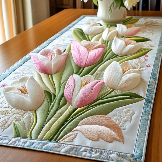 Tulip Bliss Quilted Table Runner NCU0VL1434