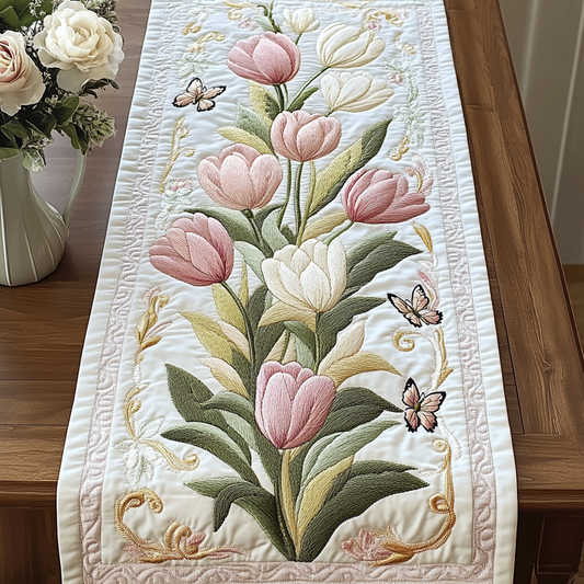Tulip Bouquet Charm Quilted Table Runner NCU0VL1444