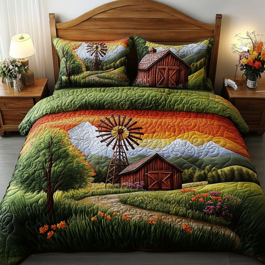 Tulip Breeze 3-Piece Quilted Bedding Set NCU0NT5458