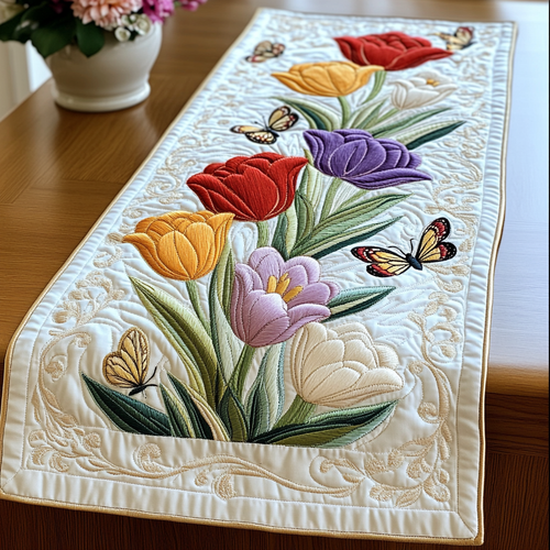 Tulip Fields Forever Quilted Table Runner NCU0VL1441