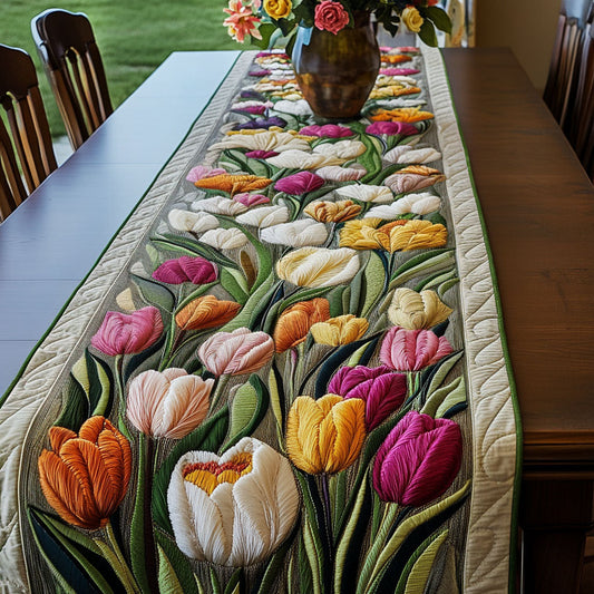 Tulip Garden Quilted Table Runner NCU0NT4637