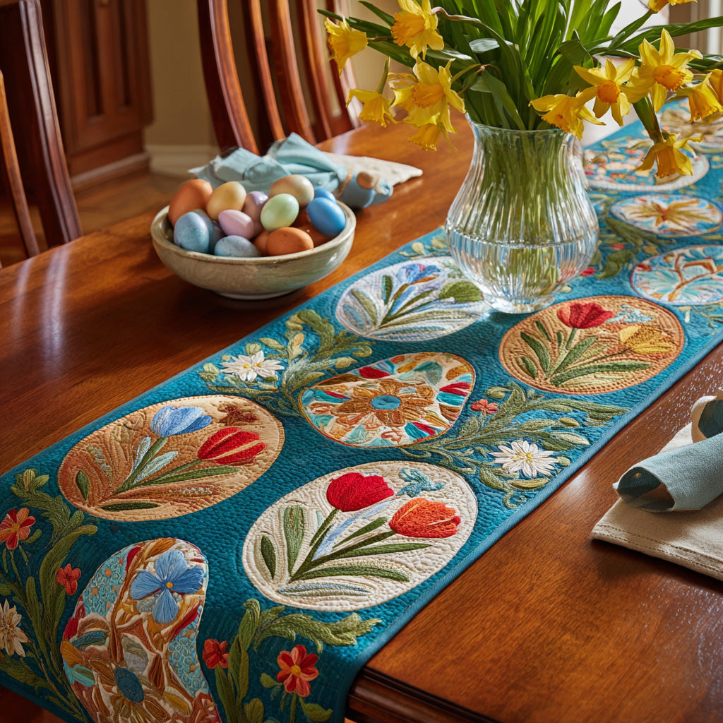 Tulip Garden Quilted Table Runner NCU0VL3203