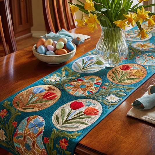 Tulip Garden Quilted Table Runner NCU0VL3203
