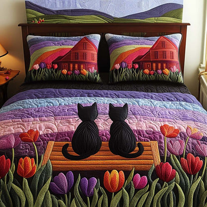 Tulip Lovers 3-Piece Quilted Bedding Set NCU0NT8111