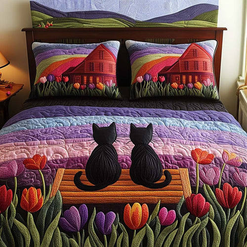 Tulip Lovers 3-Piece Quilted Bedding Set NCU0NT8111