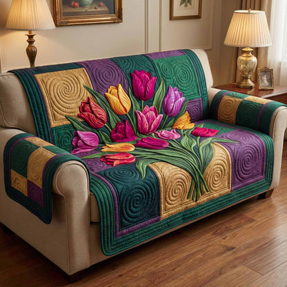 Tulip Patch Quilted Sofa Cover NCU0XD2451