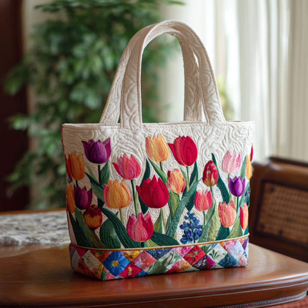 Tulip Season Bliss Quilted Tote Bag NCU0NT9375