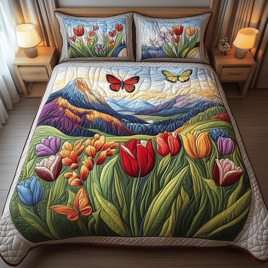 Tulip Serenity 3-Piece Quilted Bedding Set NCU0TH2581