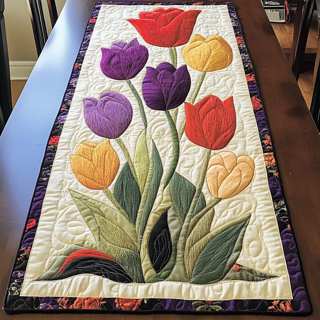 Tulip Serenity Quilted Table Runner NCU0VL1438