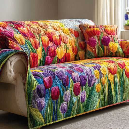 Tulip Symphony Quilted Sofa Cover NCU0TV535