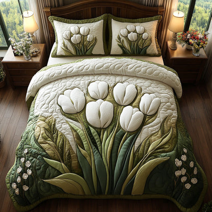 Tulip Trail 3-Piece Quilted Bedding Set NCU0DV6618