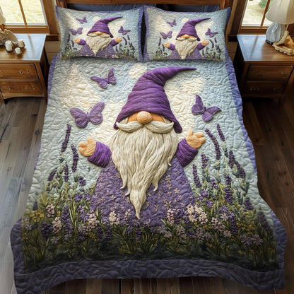 Tulip Trail Gnome 3-Piece Quilted Bedding Set NCU0PT3198