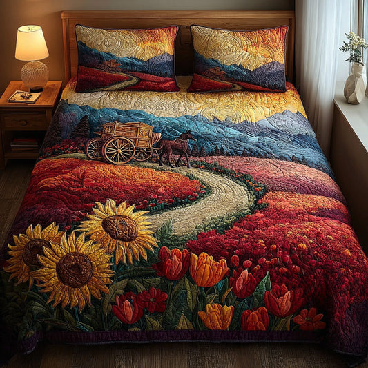 Tulip and Poppy Road 3-Piece Quilted Bedding Set NCU0DV6327