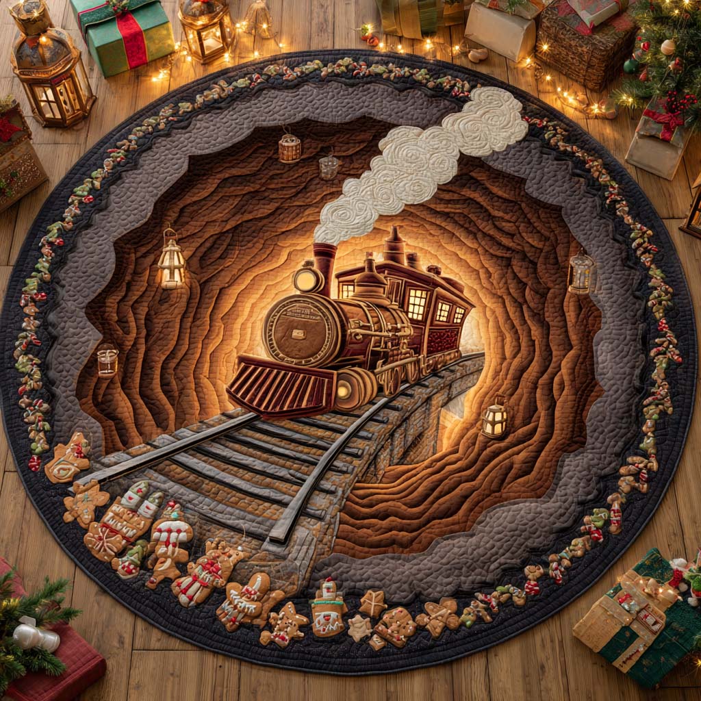 Tunnel of the Silver Rails Quilted Round Mat NCU0XD1861