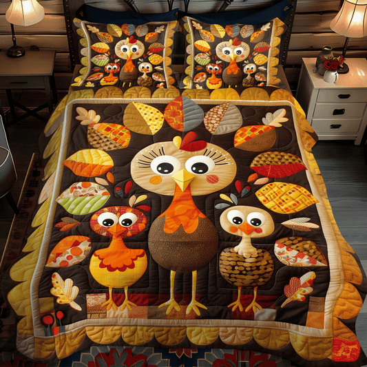 Turkey Time 3-Piece Quilted Bedding Set NCU0TH1099