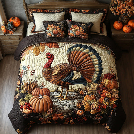 Turkey Trails 3-Piece Quilted Bedding Set NCU0DV7221