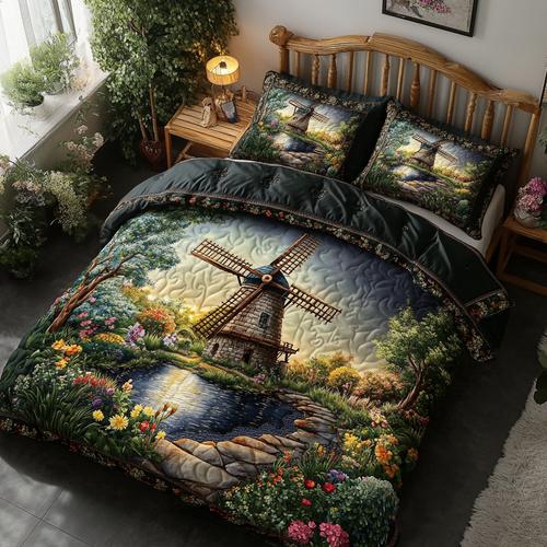 Turning Horizon 3-Piece Quilted Bedding Set NCU0DK4747