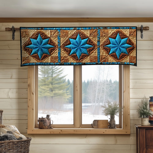 Turquoise Horizon Star Quilted Valance NCU0NT6671