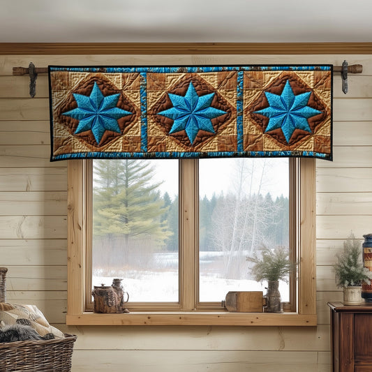 Turquoise Horizon Star Quilted Valance NCU0NT6671