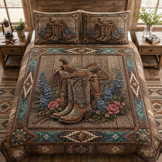 Turquoise Trail 3-Piece Quilted Bedding Set NCU0QD025