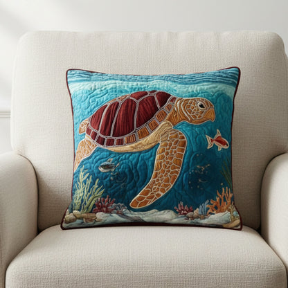 Turtle Harmony Quilted Pillow Case NCU0NT11698