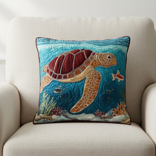 Turtle Harmony Quilted Pillow Case NCU0NT11698