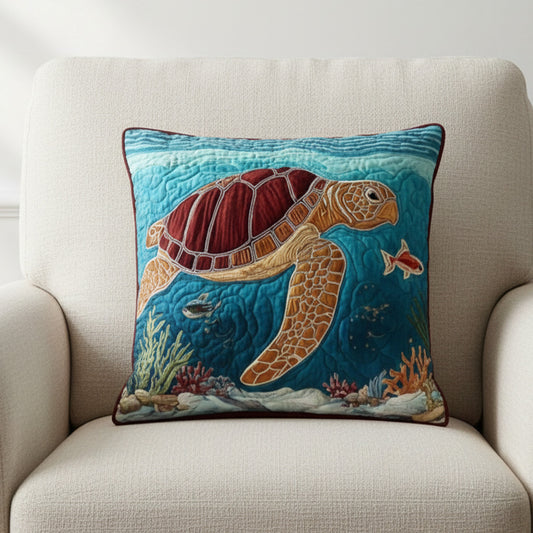 Turtle Harmony Quilted Pillow Case NCU0NT11698