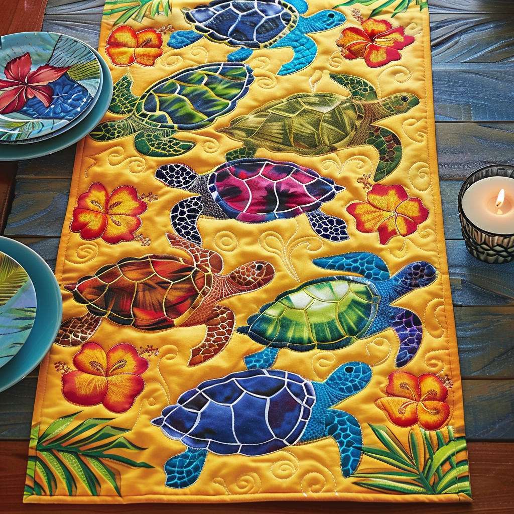 Turtle Oasis Quilted Table Runner NCU0DV215