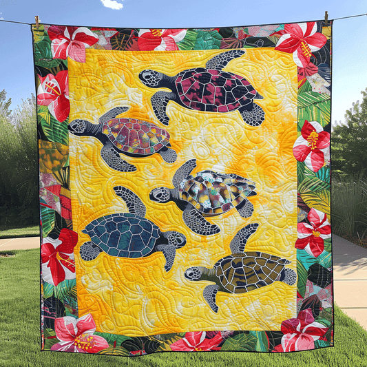 Turtle Paradise Quilted Blanket NCU0TL592