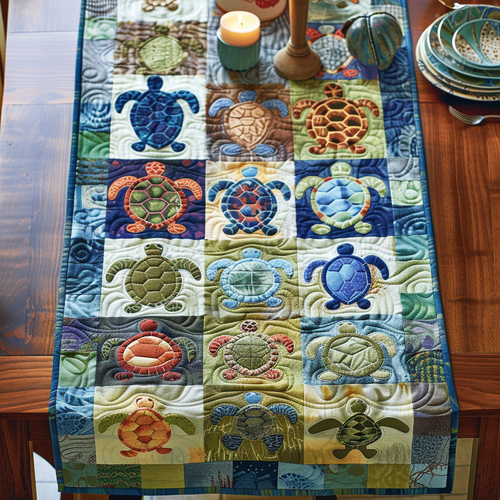 Turtle Tide Quilted Table Runner NCU0DV145