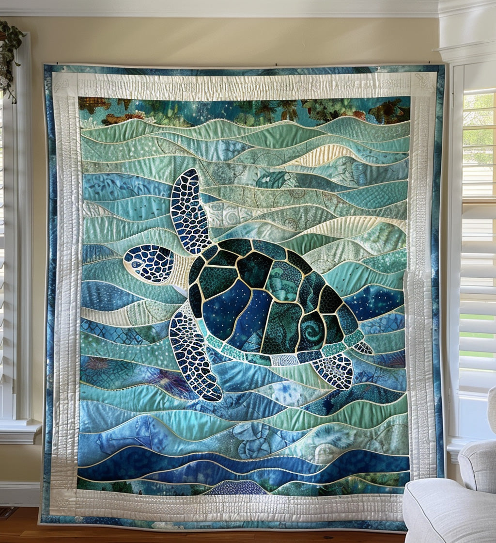 Turtle Tranquility Quilted Blanket NCU0PT329