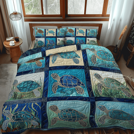 Turtle Bay Comfort 3-Piece Quilted Bedding Set NCU0TL1481