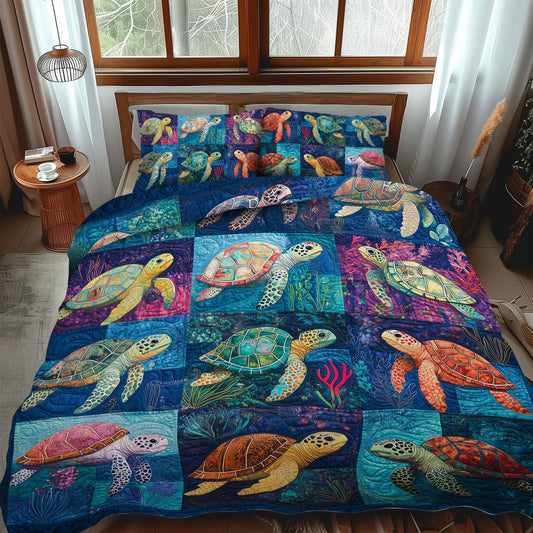 Turtle Bay Harmony 3-Piece Quilted Bedding Set NCU0PT1857