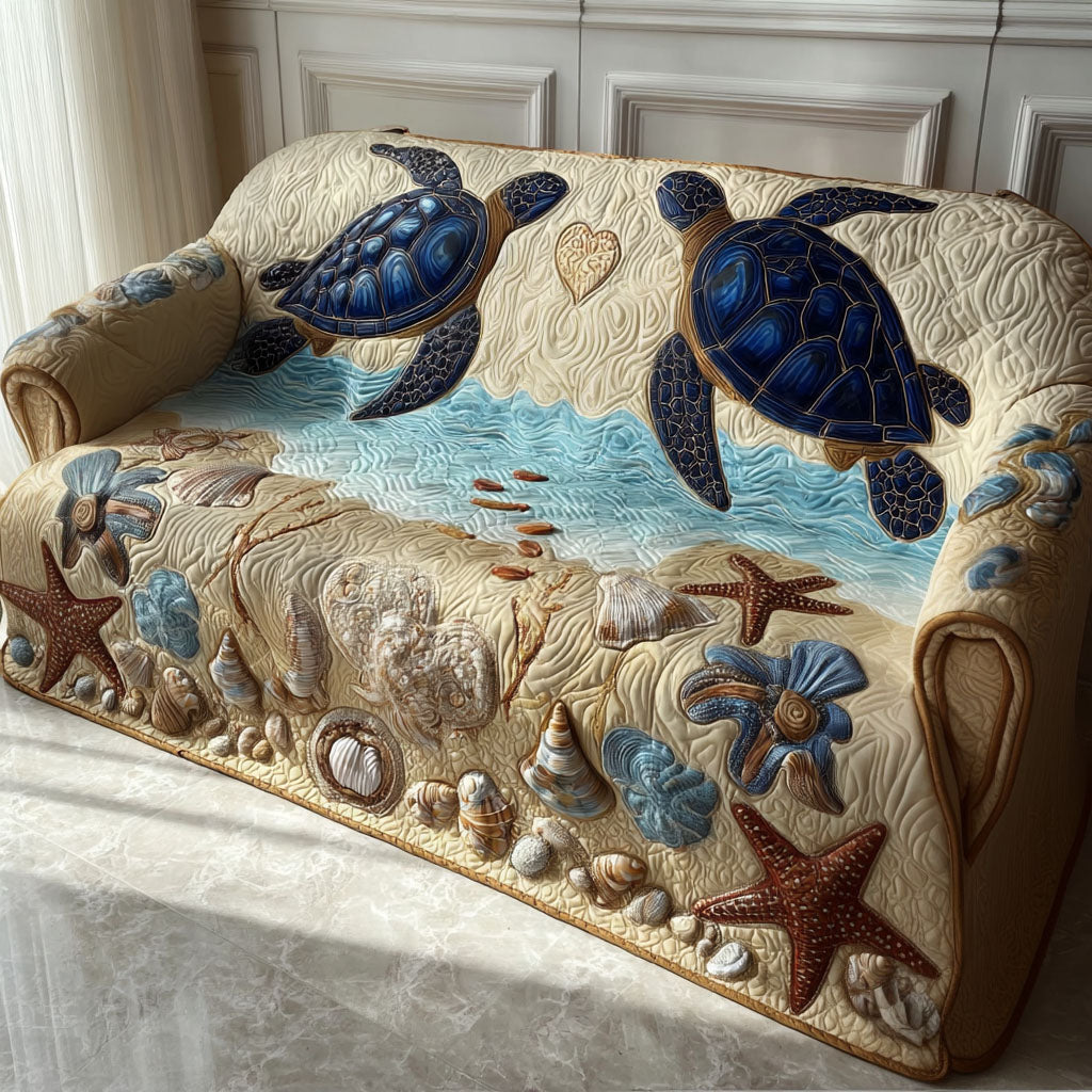 Turtle Beachscape Quilted Sofa Cover NCU0PT10768