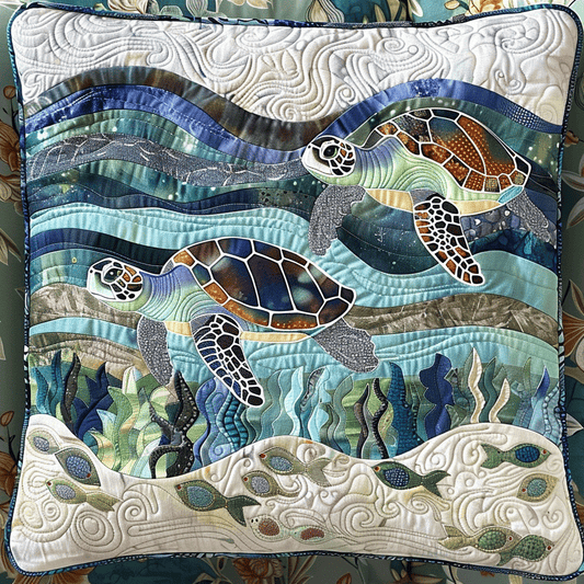 Turtle Cove Quilted Pillow Case NCU0TL665