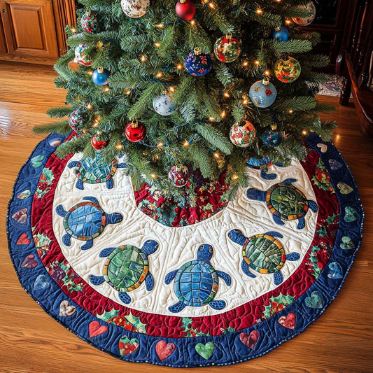 Turtle Delight Christmas Quilted Tree Skirt NCU0NT2111