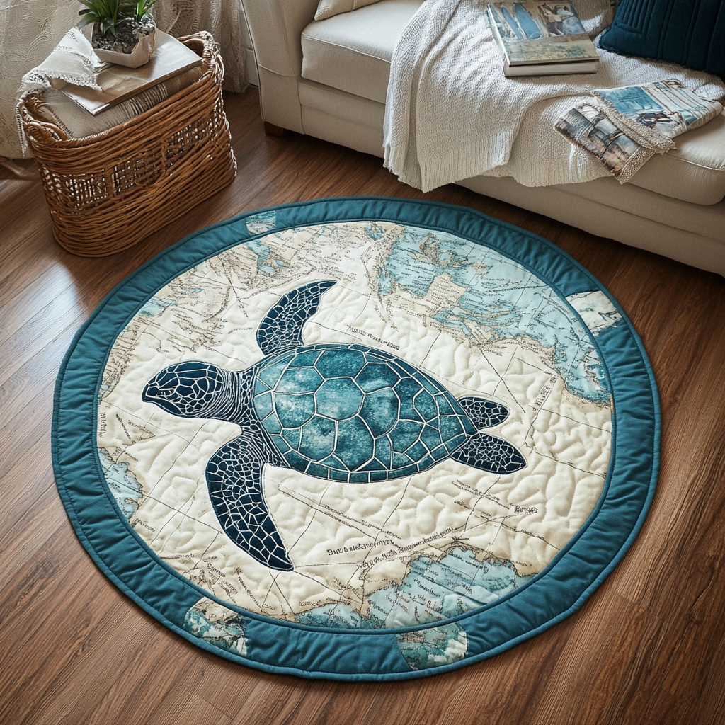 Turtle Essence Quilted Round Mat NCU0DK7412