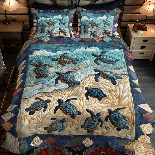Turtle First Crawl 3-Piece Quilted Bedding Set NCU0TH1328